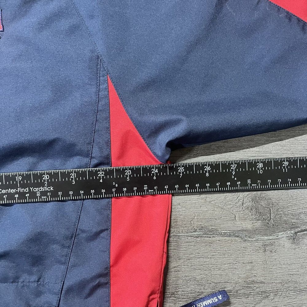 Cooperstown Cage Jacket 1/4 Zip Mens Medium Blue Red All Star Sewn Patch - Picture 4 of 6